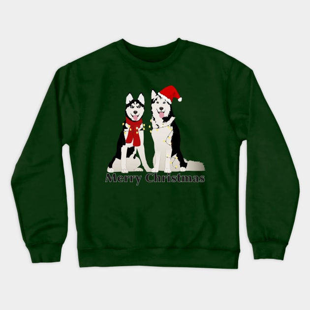 Huskies Merry Christmas Crewneck Sweatshirt by NinoRc